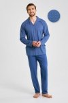3485 PIŻAMA MĘSKA DŁUGA ROZPINANA DEREK 5XL-6XL -KOLEKCJA AW 25/26