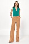Nife Karmelowe spodnie loose cut - SD77