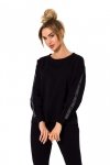 Moe M727 Bluza z lampasami - czarna