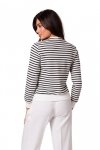 BeWear B251 Bluza w paski z ozdobnymi guzikami - model 1