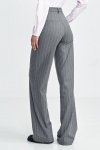 Nife Spodnie bootcut, z krytym guzikiem, prążek - szary - SD103
