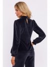Moe M831 Welurowa bluzka z dekoltem typu halter neck - grafitowa