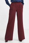 Nife Spodnie z zakładkami, wide leg - bordo - SD102
