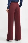 Nife Spodnie z zakładkami, wide leg - bordo - SD102