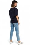 BeWear B079 Bluza z kimonowymi rękawami granatowa