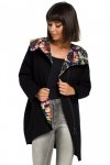 BeWear B091 Bluza z kapturem i zamkiem na skos - czarna