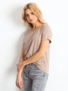 T-shirt-RV-TS-4838.09P-ciemny bezowy rozmiar - S