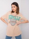 T-shirt-327-TS-6390.69-beżowy rozmiar - M