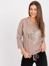 Bluzka-RV-BZ-7545.42P-ciemny bezowy rozmiar - L/XL