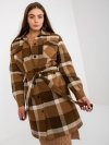 Płaszcz-LK-PL-509076.57P-ciemny bezowy rozmiar - 38