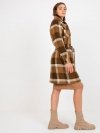 Płaszcz-LK-PL-509076.57P-ciemny bezowy rozmiar - 38