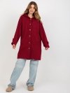 Płaszcz-RV-PL-8449.98P-bordowy rozmiar - S/M