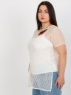 Bluzka-LK-BZ-506238.40P-jasny beżowy rozmiar - 46
