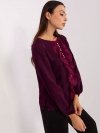 Bluzka-LK-BZ-506673.36-ciemny fioletowy rozmiar - 36
