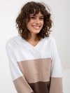 Bluza-RV-BL-8328.65P-biało-brązowy rozmiar - S/M