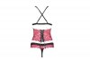 Zmysłowy komplet Nerysa LC 90427 Pink Rosses Collection Black Czarny LivCo Corsetti Fashion  rozmiar - L/XL
