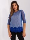 Bluzka-LK-BZ-506729.63P-ciemny niebieski rozmiar - 40
