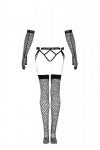 Nemalia Black/Czarny pas z pończochami i rękawiczkami LivCo Corsetti Fashion rozmiar - L/XL
