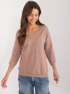 Bluzka-RV-BZ-9143.87P-ciemny bezowy rozmiar - ONE SIZE