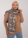 Szalik-AT-SZ-23158.32-szaro-różowy rozmiar - ONE SIZE