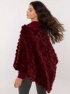 Poncho-AT-PN-2347.68-bordowy rozmiar - ONE SIZE