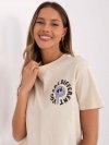 T-shirt-D12022AC02645E-jasny beżowy rozmiar - M