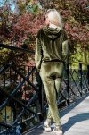 Dollien Khaki welurowy komplet dresowy z kapturem Merribel rozmiar - XL