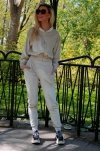 Goldenia Beige/Beżowy welurowy komplet dresowy zapinany na zamek Merribel rozmiar - M