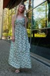 Flolala Green/Zielona letnia zwiewna sukienka maxi na ramiączkach Merribel rozmiar - L/XL