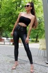 Eminena Black/Czarne seksowne leginsy srebne guziki Merribel rozmiar - L