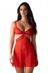 Obsessive Babydoll i stringi Cupide Desir czerwone