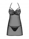 Obsessive Babydoll i stringi Joylace czarne