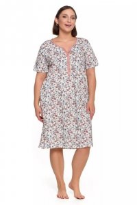 DAMSKA KOSZULA NOCNA ROZPINANA PLUS SIZE PDK3100-018 S/S 2025