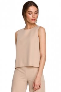 Stylove S257 Bluzka bez rękawów - beżowa