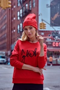Moe M693 Bluza z haftem - czerwona