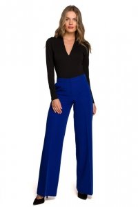 Stylove S311 Spodnie z szerokimi nogawkami - chabrowe