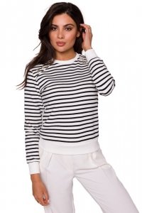 BeWear B251 Bluza w paski z ozdobnymi guzikami - model 1