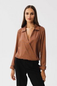 Stylove S357 Bluzka o fasonie kopertowym z nadrukiem - model 3