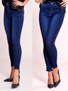 Spodnie jeans-JMP-SP-H-1910.85-ciemny niebieski rozmiar - S