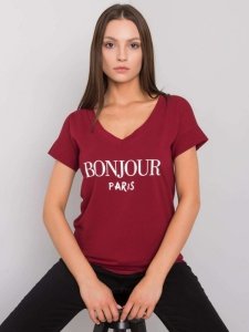 T-shirt-FA-TS-7161.32P-bordowy rozmiar - ONE SIZE