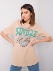 T-shirt-327-TS-6390.69-beżowy rozmiar - M