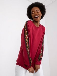 Bluza-RV-BL-7458.16-bordowy rozmiar - L