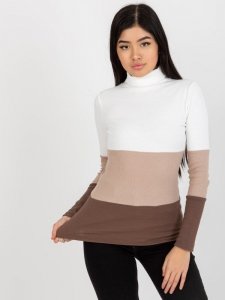 Bluzka-RV-BZ-8465.36X-biało-brązowy rozmiar - L/XL