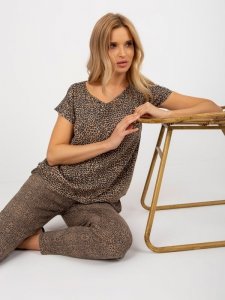 Bluzka-D73771R10978Q-brązowy rozmiar - S