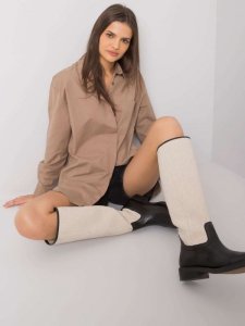 Koszula-EM-KS-005.34-ciemny bezowy rozmiar - ONE SIZE
