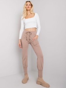 Spodnie dresowe-RV-DR-7341.30P-ciemny bezowy rozmiar - L
