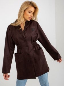 Płaszcz-LK-PL-509128.19-ciemny brązowy rozmiar - ONE SIZE