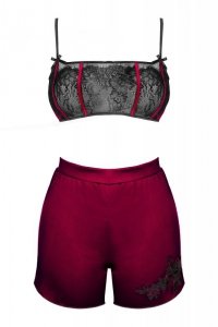 Zmysłowy Komplet Damski Nineras Cllaret Burgundy Bordowy Collection LivCo Corsetti Fashion rozmiar - L/XL