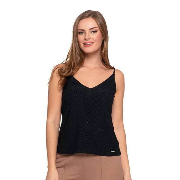 TOP DAMSKI AŻUROWY NA RAMIĄCZKACH Z GUZICZKAMI BD1600-005
