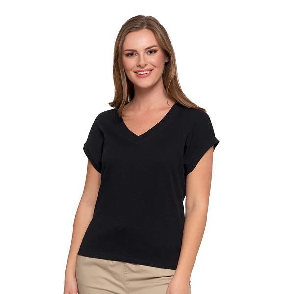 T-SHIRT DAMSKI BAWEŁNIANY O LUŹNYM FASONIE BD1800-006